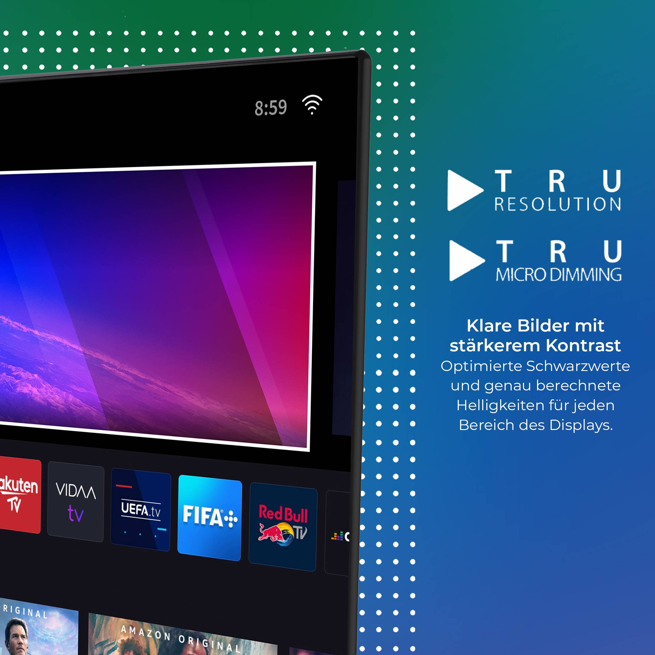 Toshiba Fernseher 43 Zoll Smart TV - VIDAA TV (4K UHD LED TV, HDR, Triple-Tuner) 43UV2363DG