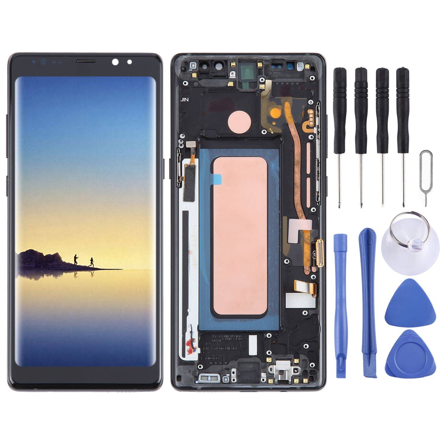 Für Samsung Galaxy Note 8 Display Full LCD mit Rahmen Einheit Touch Ersatzteil Reparatur Schwarz