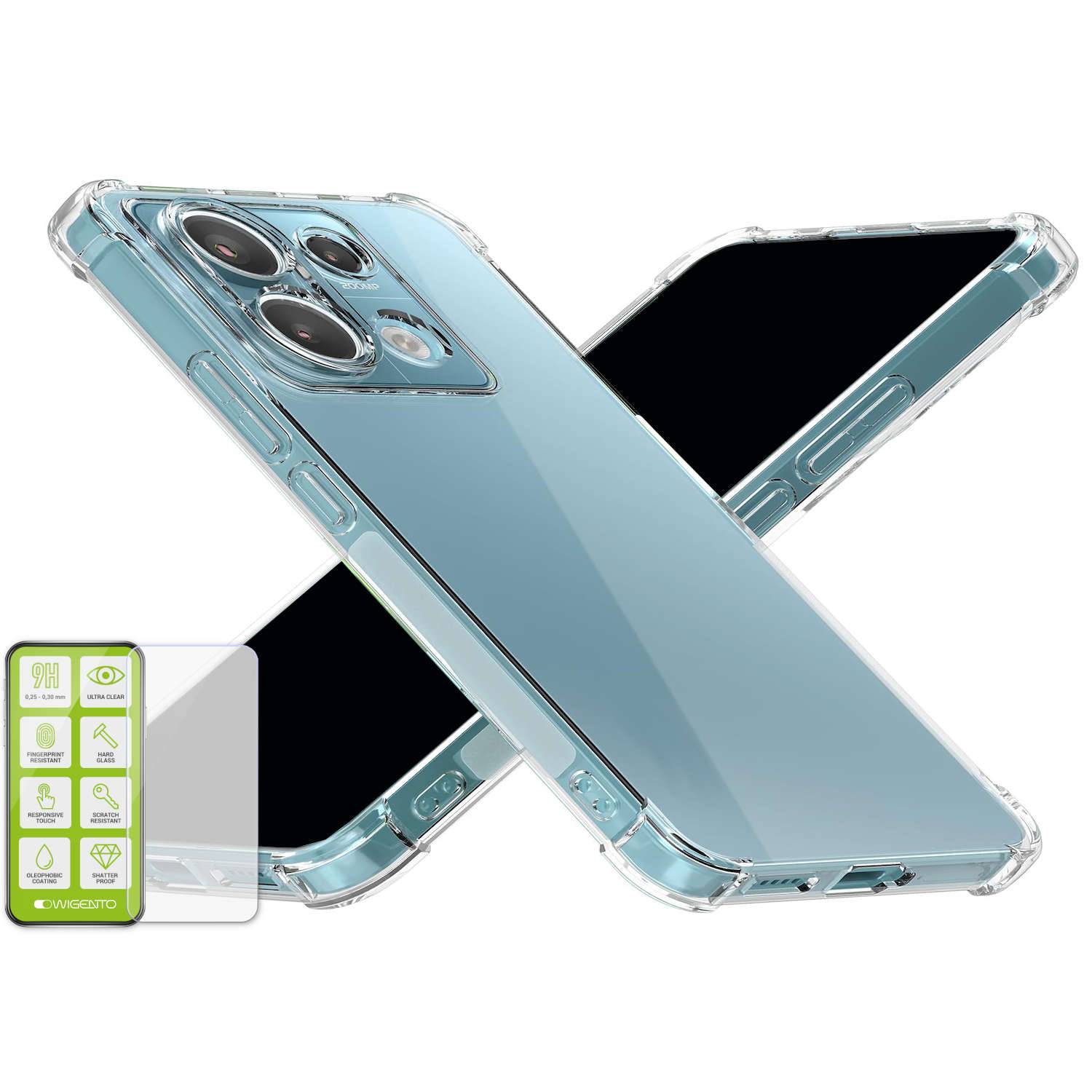 Für Xiaomi Poco M6 Pro 4G Redmi Note 13 Pro 4G Schock TPU Hülle + Glas