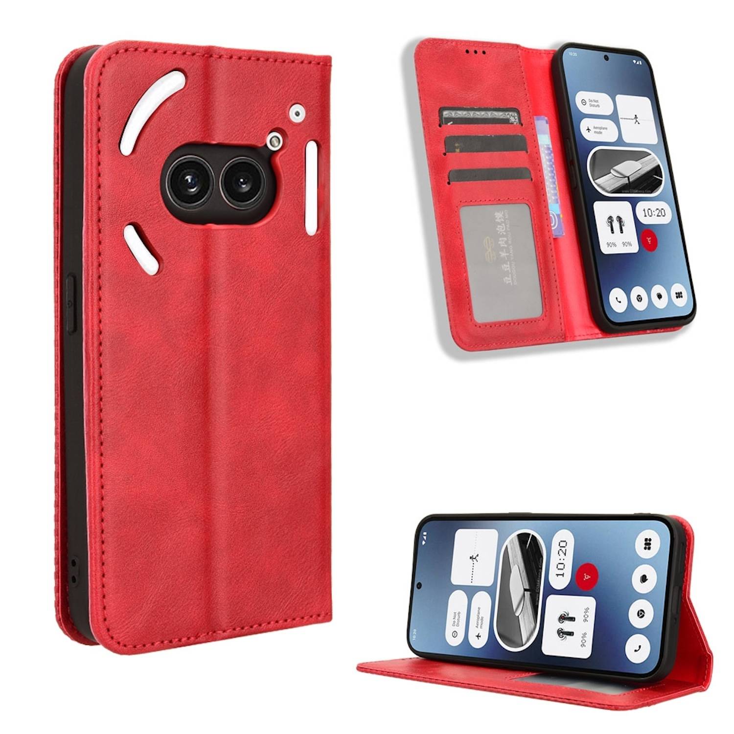 Für Nothing Phone 2a / Plus Kunstleder Book Wallet Tasche Retro Textur