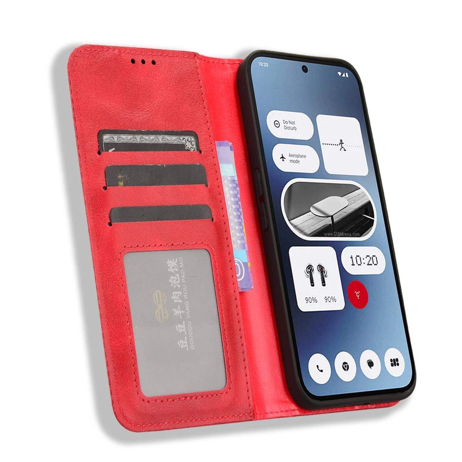 Für Nothing Phone 2a / Plus Kunstleder Book Wallet Tasche Retro Textur