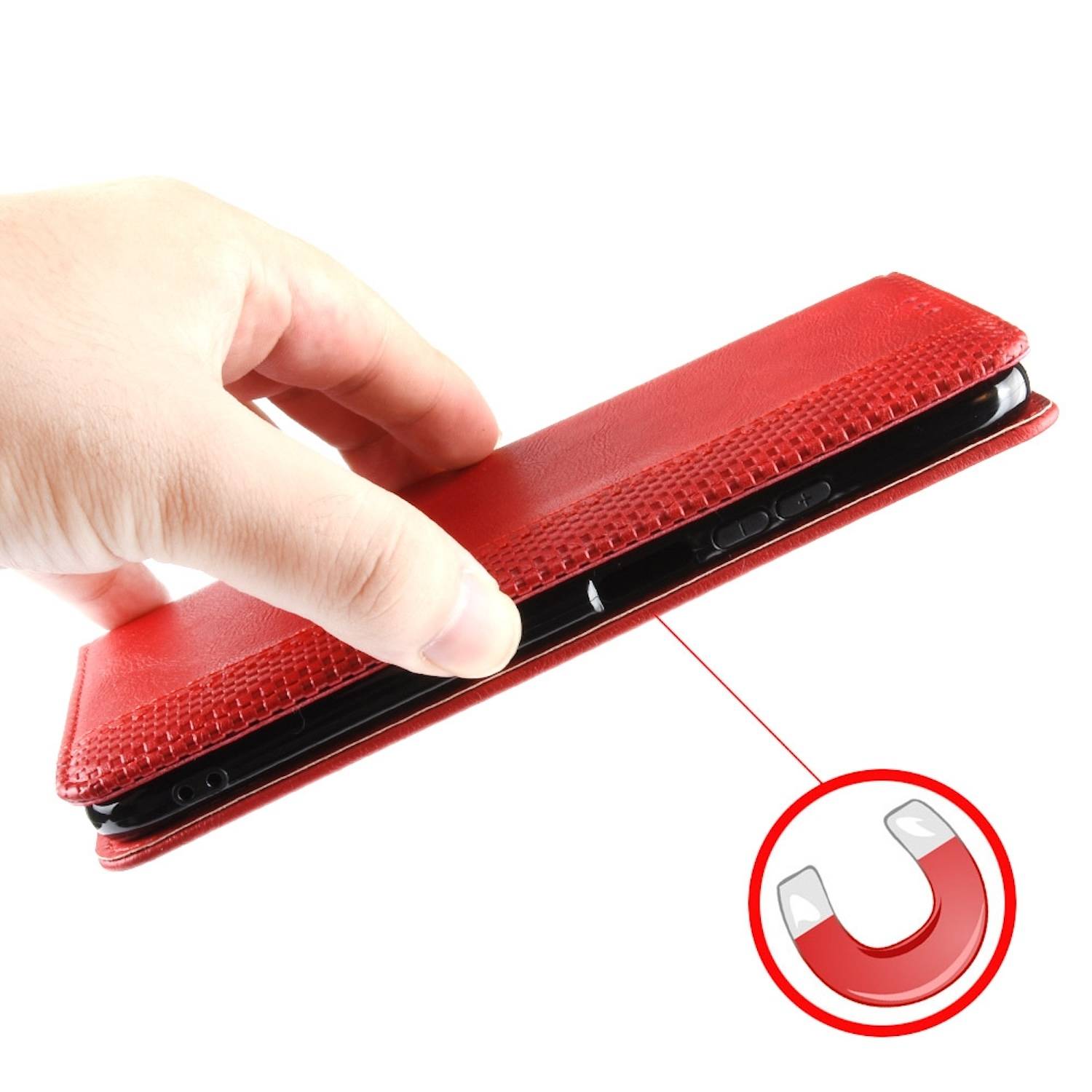 Für Nothing Phone 2a / Plus Kunstleder Book Wallet Tasche Retro Textur