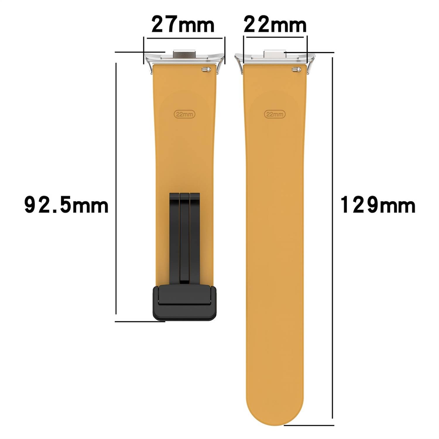 Für Xiaomi Smart Band 9 Pro / 8 Pro / Redmi Watch 5 / 4 Groove Silikon Armband magnetische Schnalle Gelb