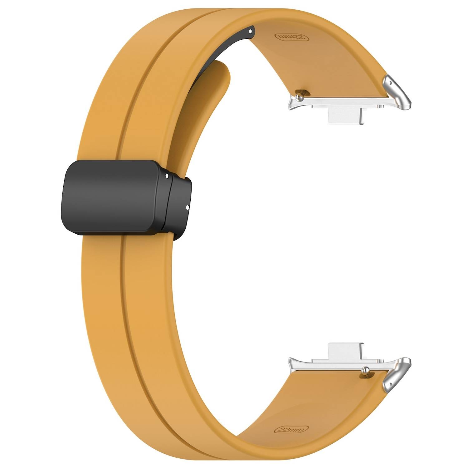 Für Xiaomi Smart Band 9 Pro / 8 Pro / Redmi Watch 5 / 4 Groove Silikon Armband magnetische Schnalle Gelb