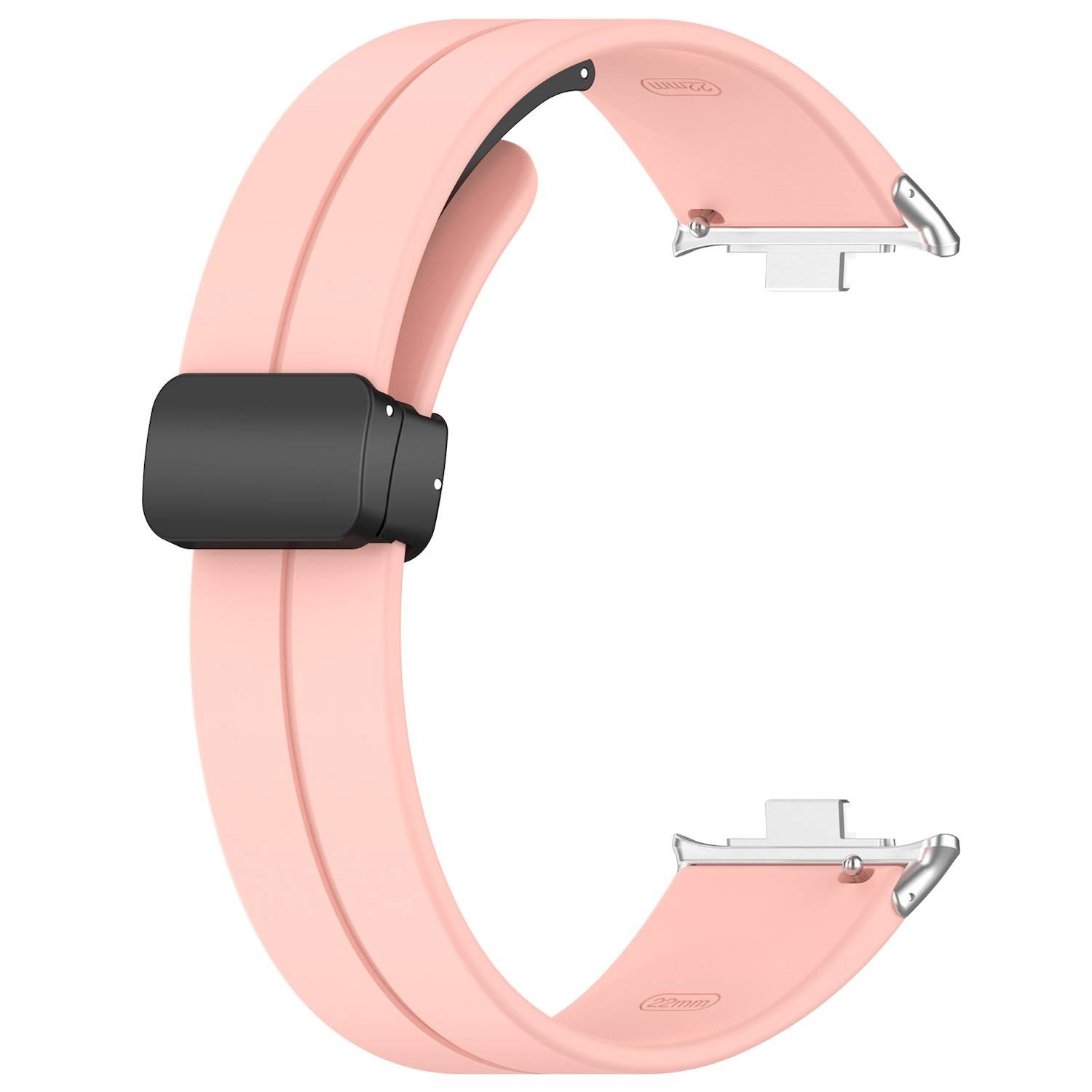 Für Xiaomi Smart Band 9 Pro / 8 Pro / Redmi Watch 5 / 4 Groove Silikon Armband magnetische Schnalle Pink