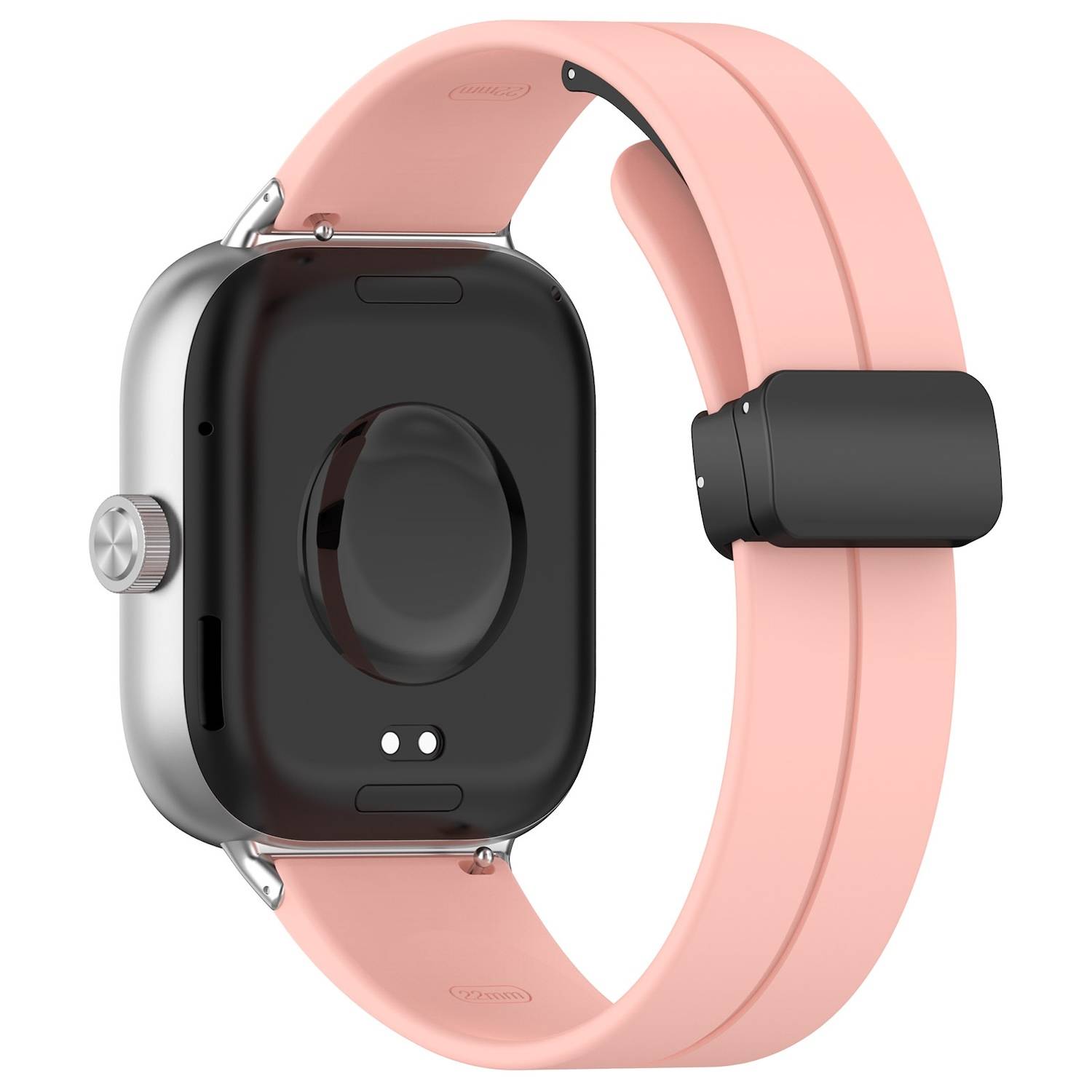 Für Xiaomi Smart Band 9 Pro / 8 Pro / Redmi Watch 5 / 4 Groove Silikon Armband magnetische Schnalle Pink