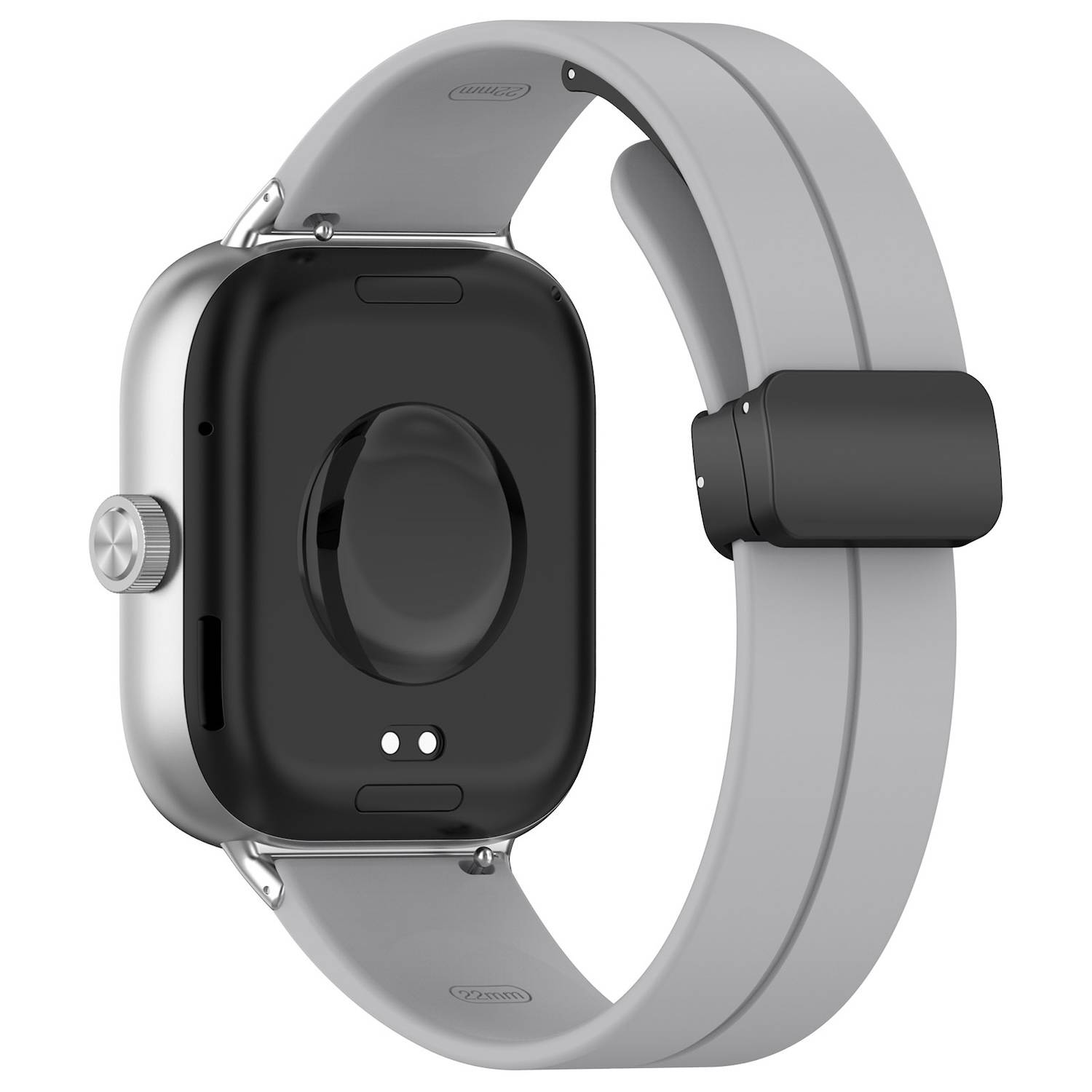 Für Xiaomi Smart Band 9 Pro / 8 Pro / Redmi Watch 5 / 4 Groove Silikon Armband magnetische Schnalle Grau