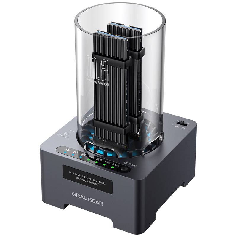 DM.2 Clone Station M.2 NVMe SSD mit 20Gbit Lüfter