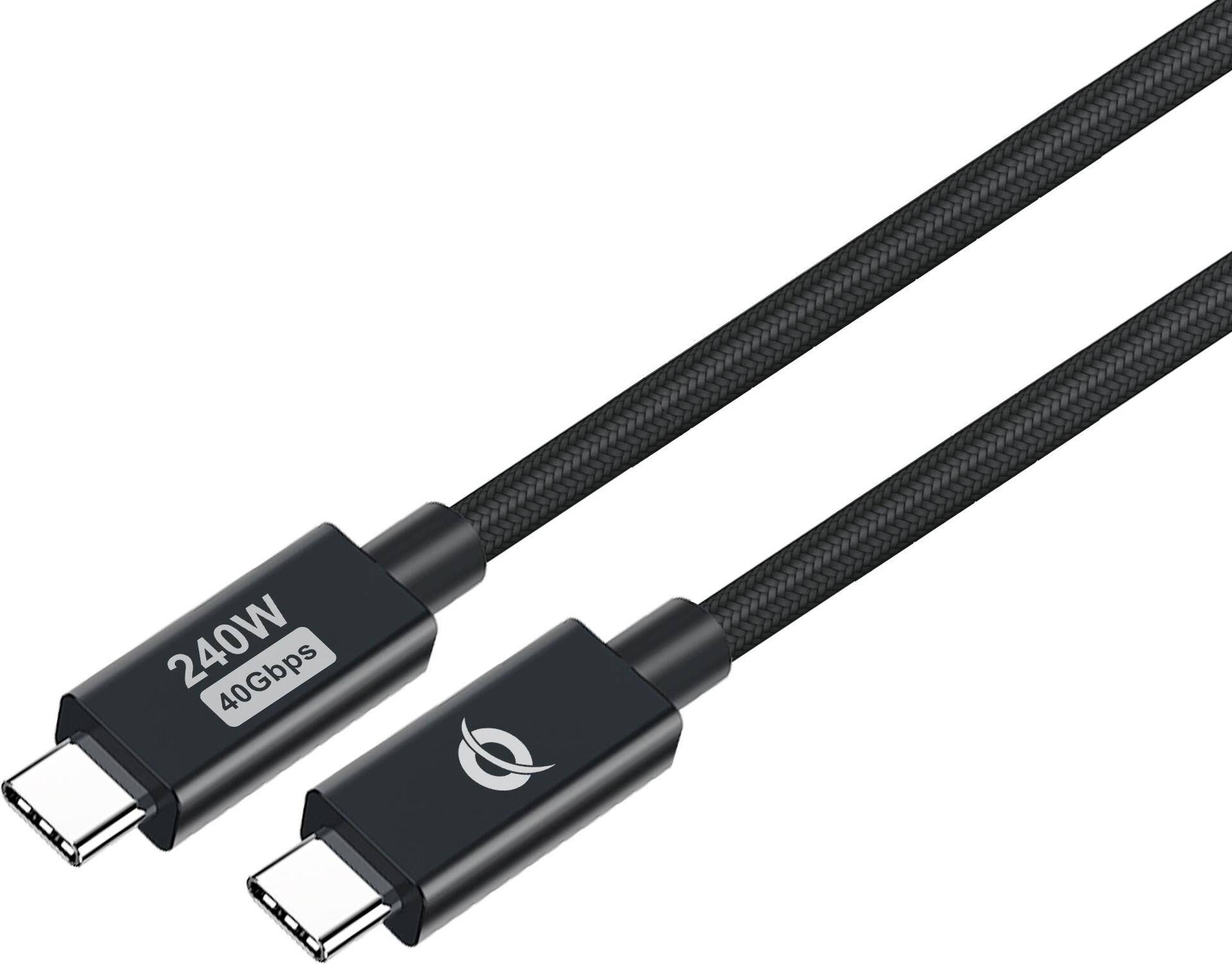 Conceptronic Kabel USB-C 4.0 -> C St/St 2.00m 5A 40Gbps sw - Kabel - Digital/Dat