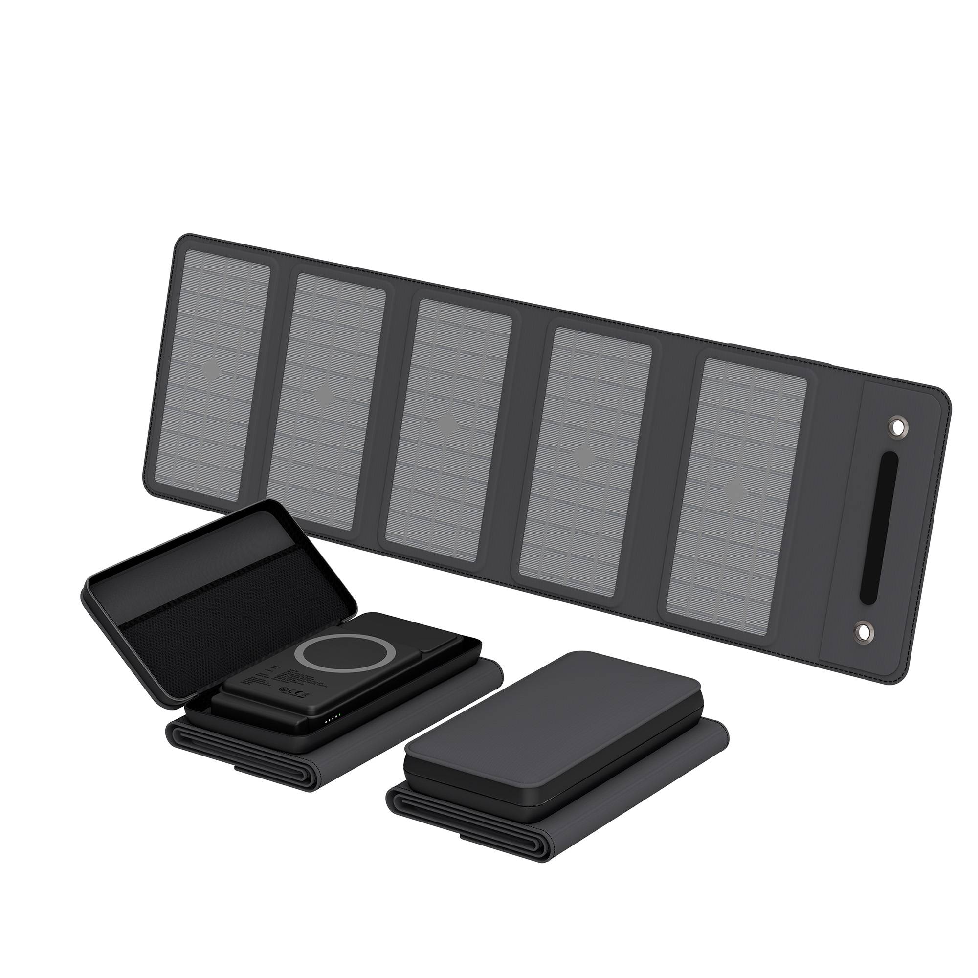 XLayer Powerbank 15W Wireless 10.000 mAh mit 2-in-1 Solarpanel Black