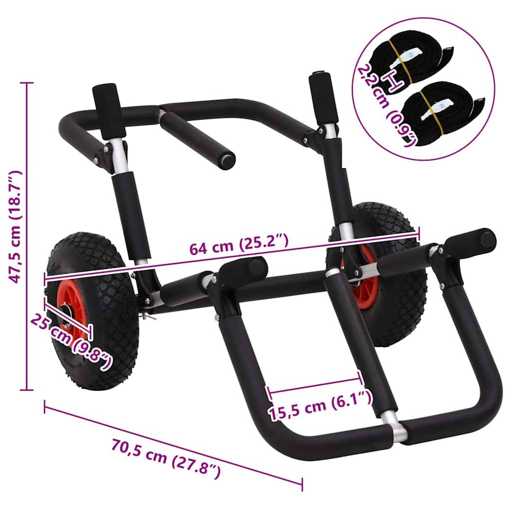 vidaXL SUP Trolley für 2 Surfbretter Klappbar 90 kg Aluminium