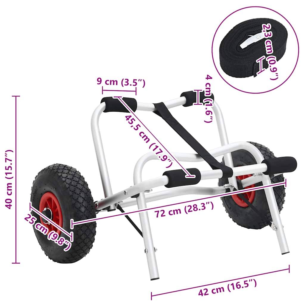 vidaXL Kajak-Trolley Klappbar 45 kg Aluminium