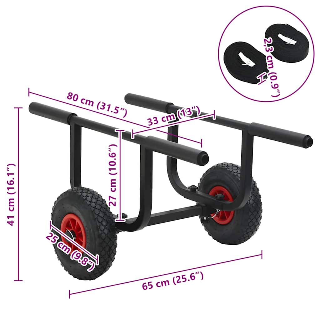 vidaXL Kajak-Trolley 90 kg Aluminium