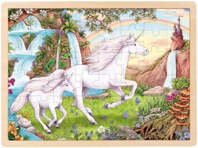 GOKI Holzpuzzle Einhorn 48 Teile