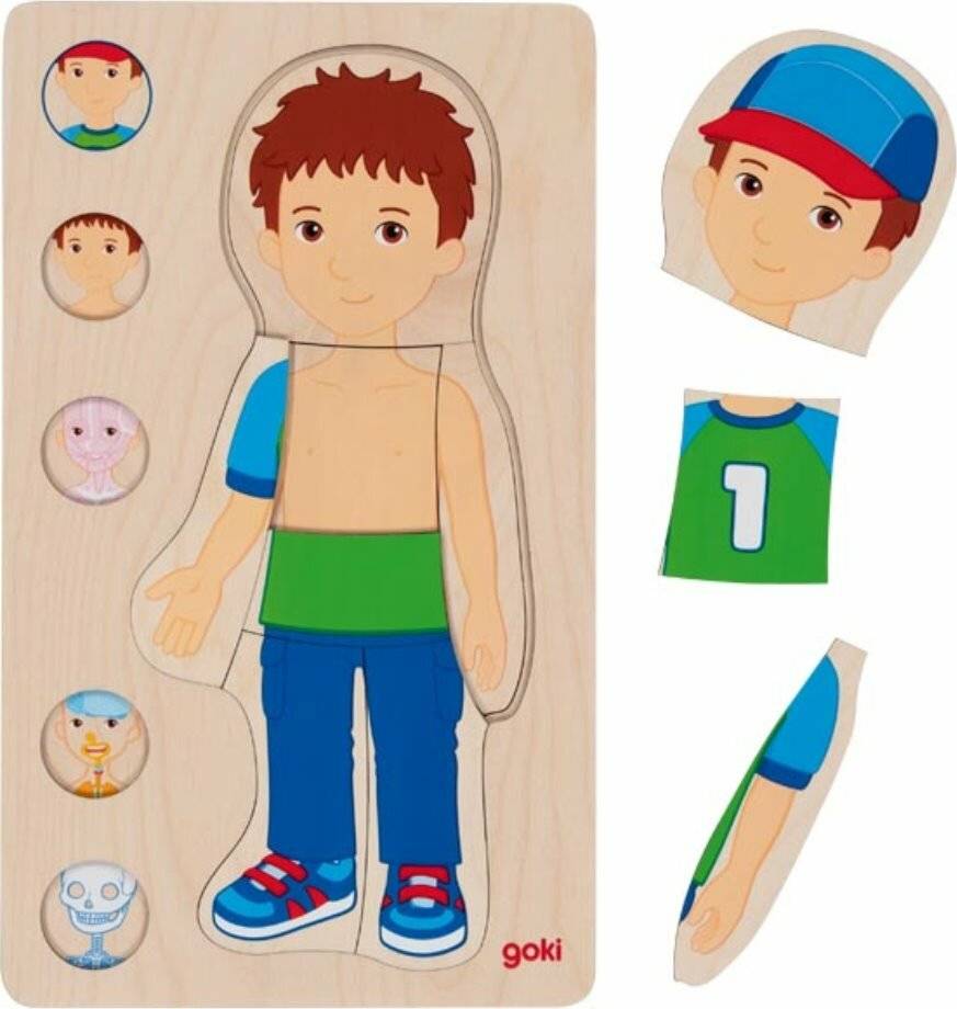 GOKI Mehrschichtiges Puzzle Menschlicher Kö rper Junge