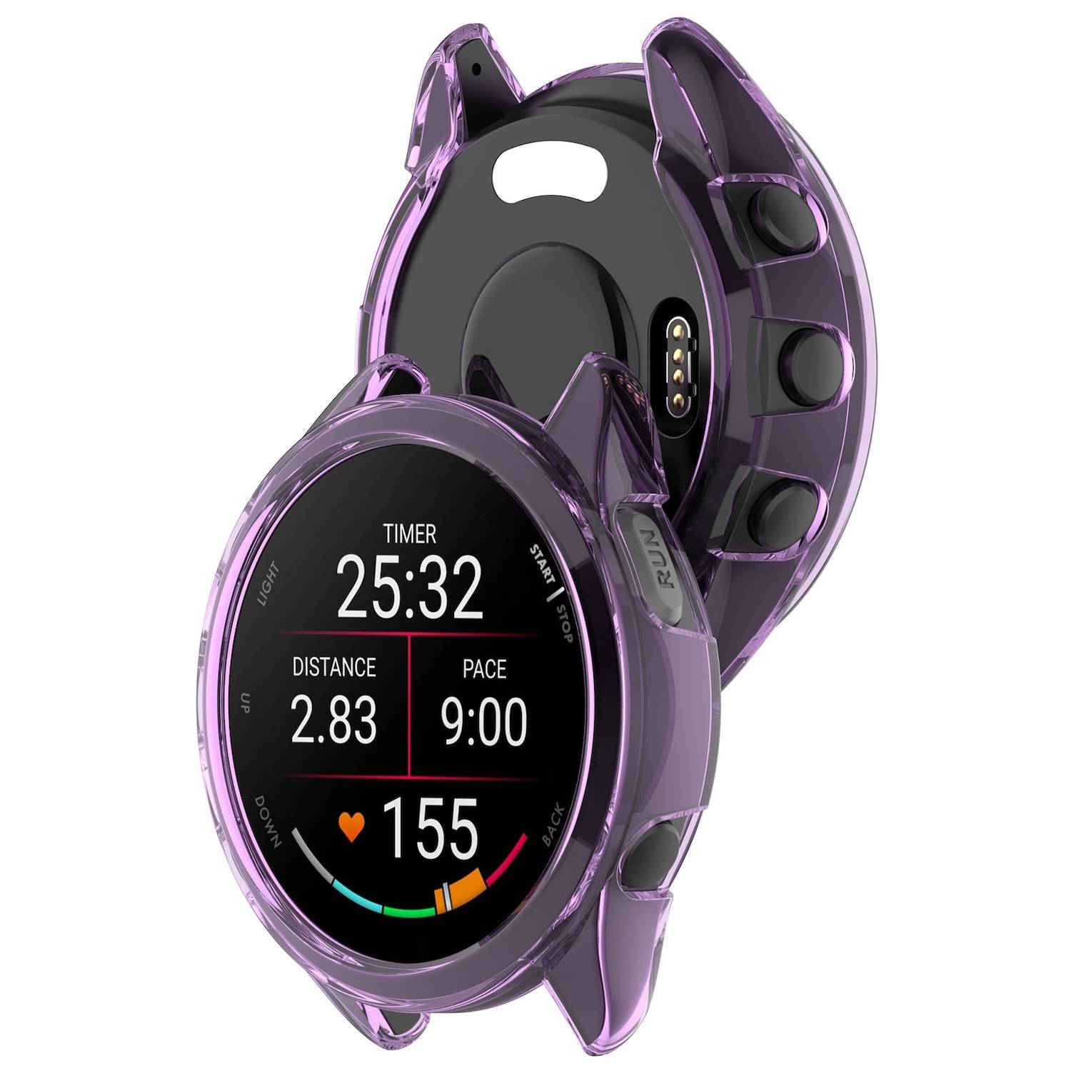 Für Garmin Forerunner 165 / 165 Music TPU Watch Schutz Gehäuse Lila