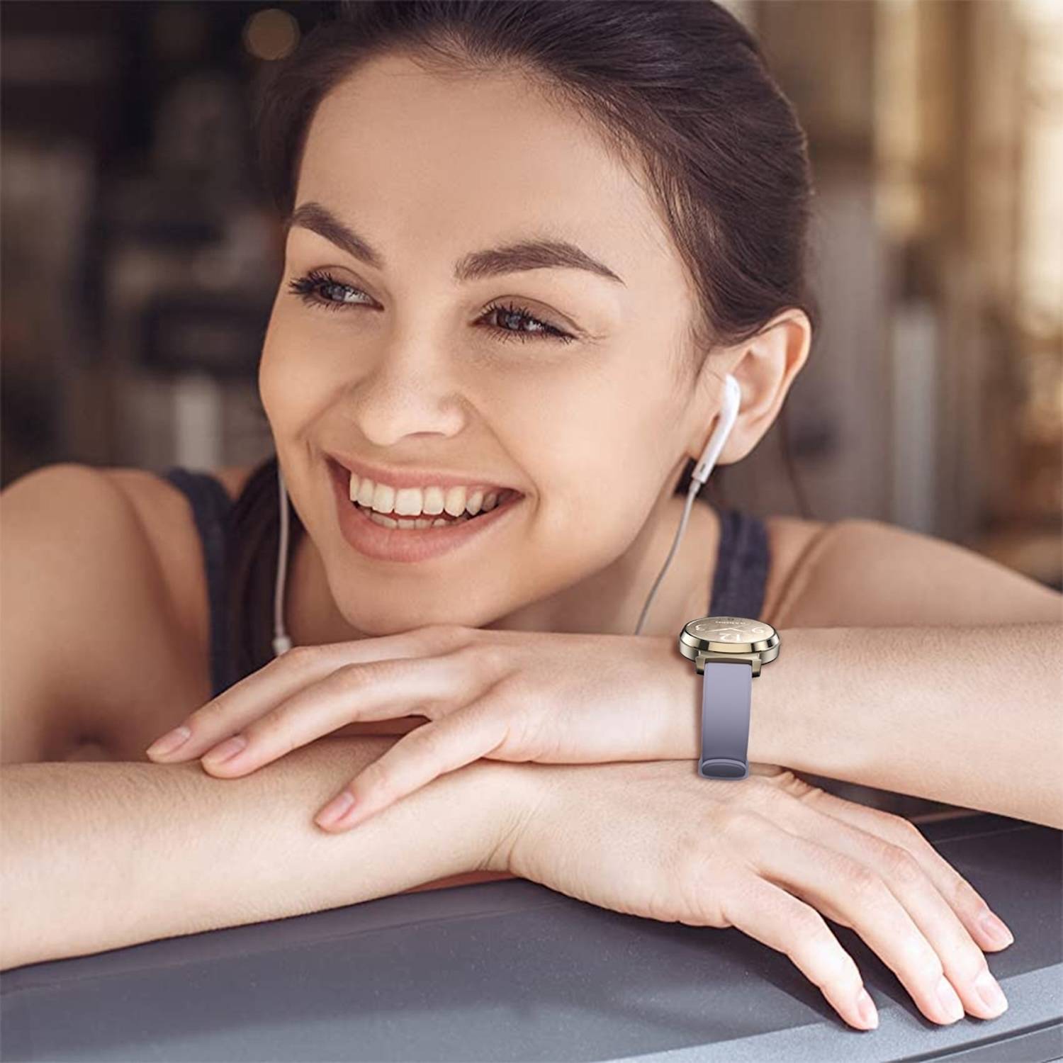 Für Garmin Lily 2 hochwertiges Silikon Armband Watch Ersatz Arm Band Lila