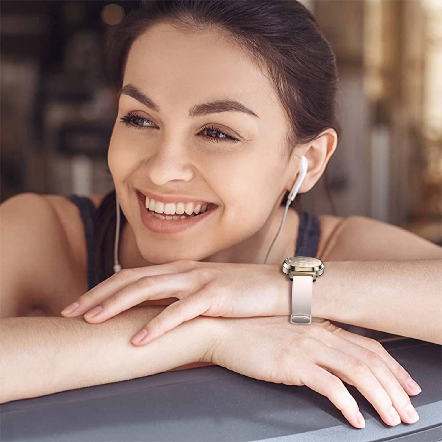 Für Garmin Lily 2 hochwertiges Silikon Armband Watch Ersatz Arm Band Rosa