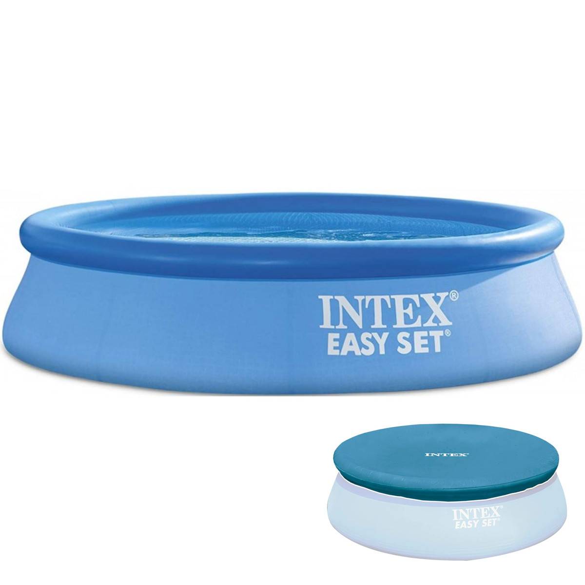 INTEX 28108GN - Easy Set Pool (244x61cm) mit Pumpe & Abdeckplane Planschbecken Schwimmbecken