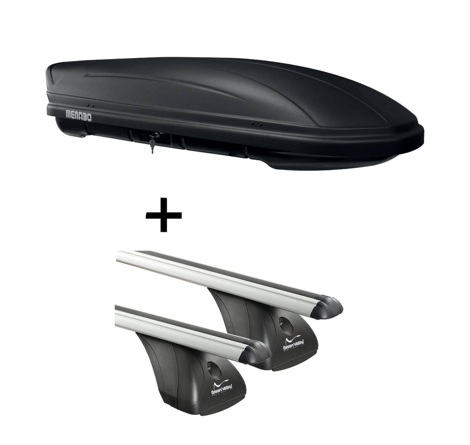 VDP Dachbox MAA 400 Liter matt + Dachträger VDP kompatibel mit für Ford Focus III Kombi 5 Türer ab 2011