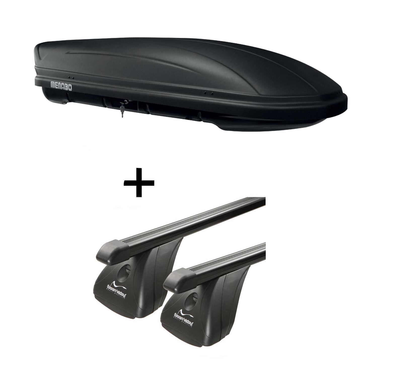 Dachbox MAA 400 Liter matt + Dachträger VDP Stahl kompatibel mit für Mercedes CLS Shooting Brake 5 Türer 2011-2018