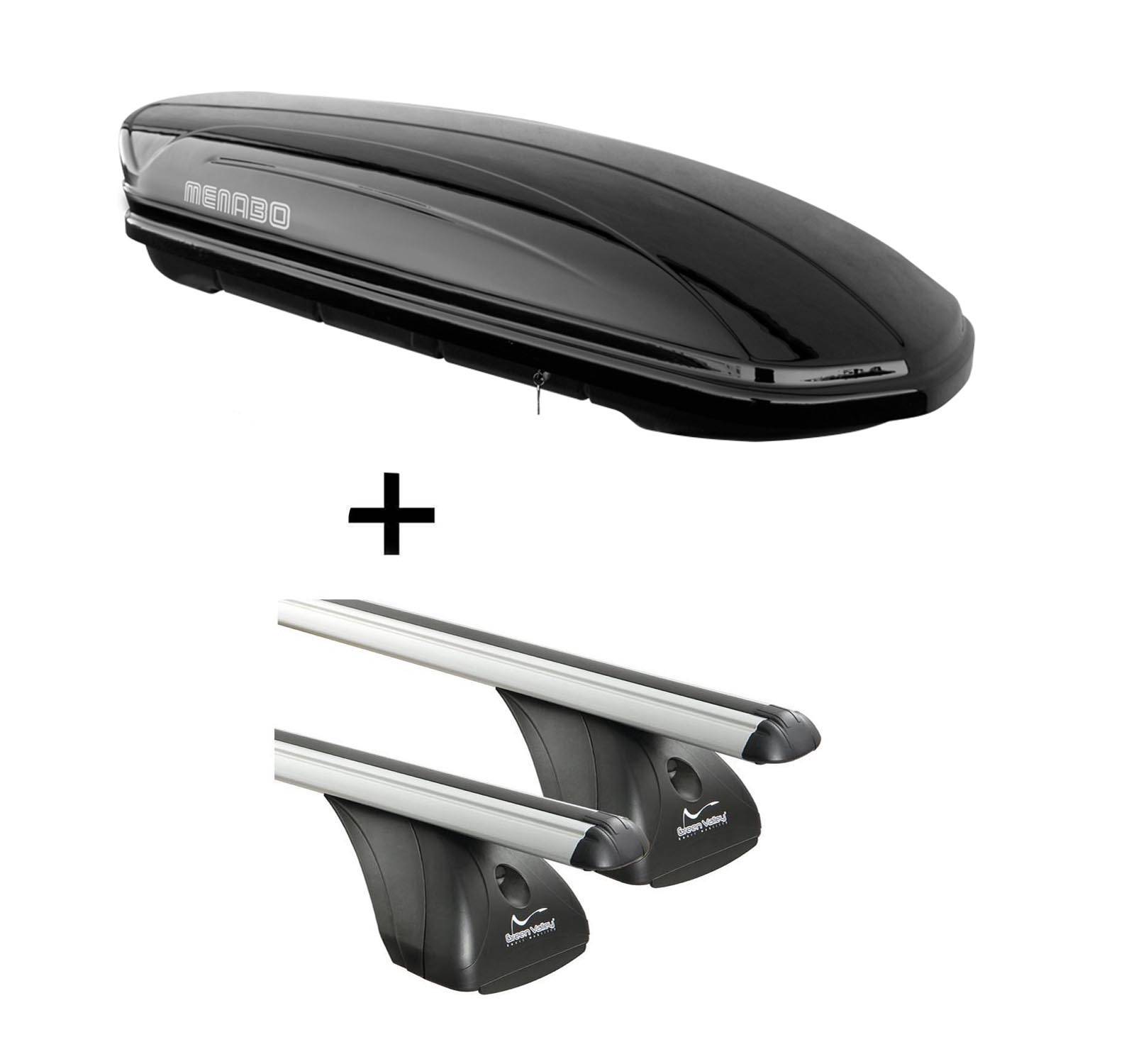 Dachbox MAA 400 Liter + Dachträger VDP kompatibel mit für Citroen DS3 3 Türer ab 2010