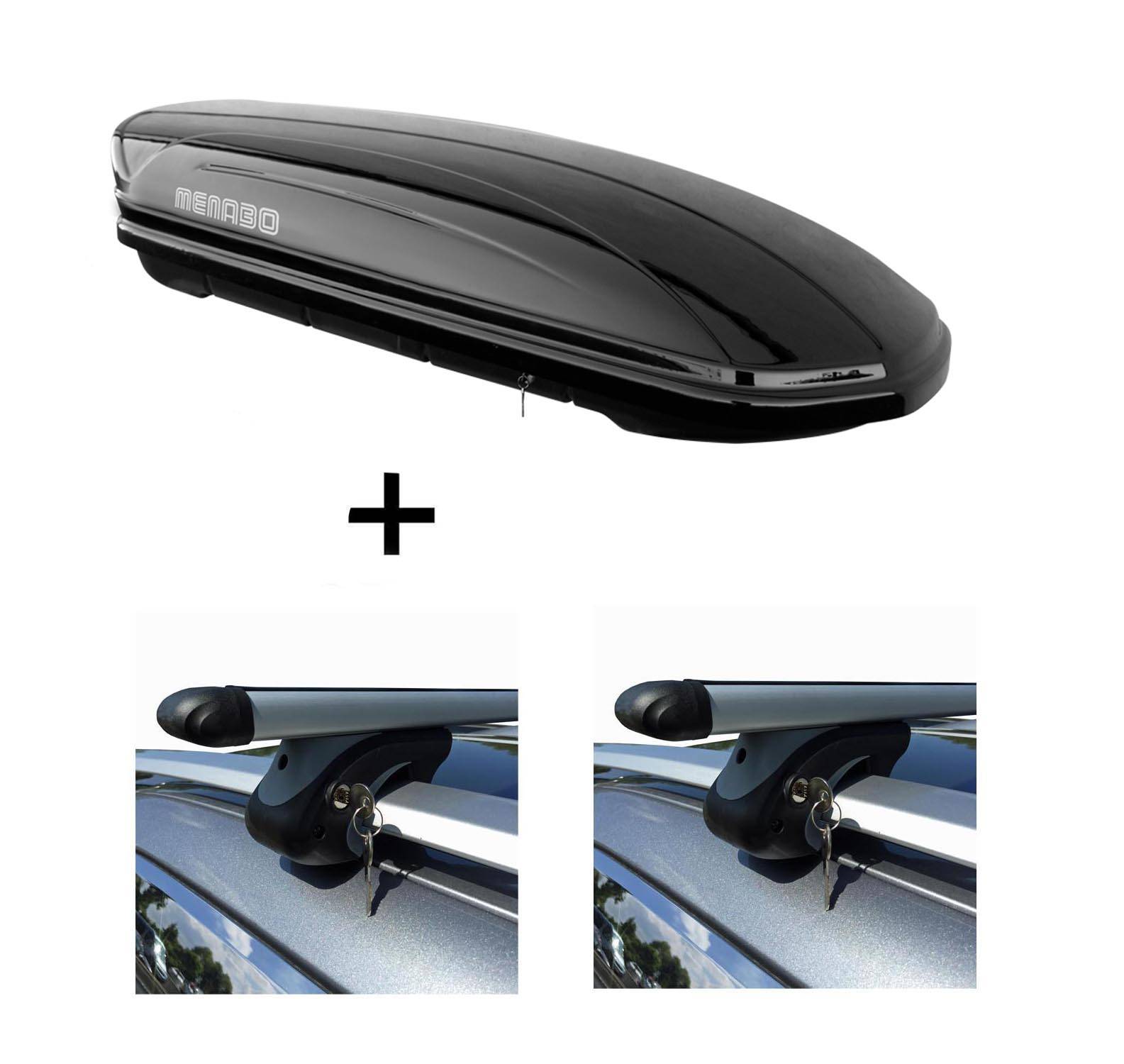 Dachbox MAA 400 Liter + Relingträger VDP L120 kompatibel mit für BMW 3er Touring Kombi E46 99-05