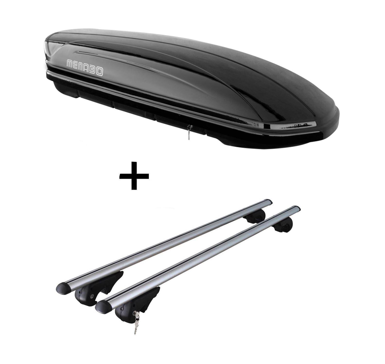 Dachbox MAA 400 Liter + Dachträger Rio 120 kompatibel mit für Mercedes C-Klasse T-Modell S202 93-00