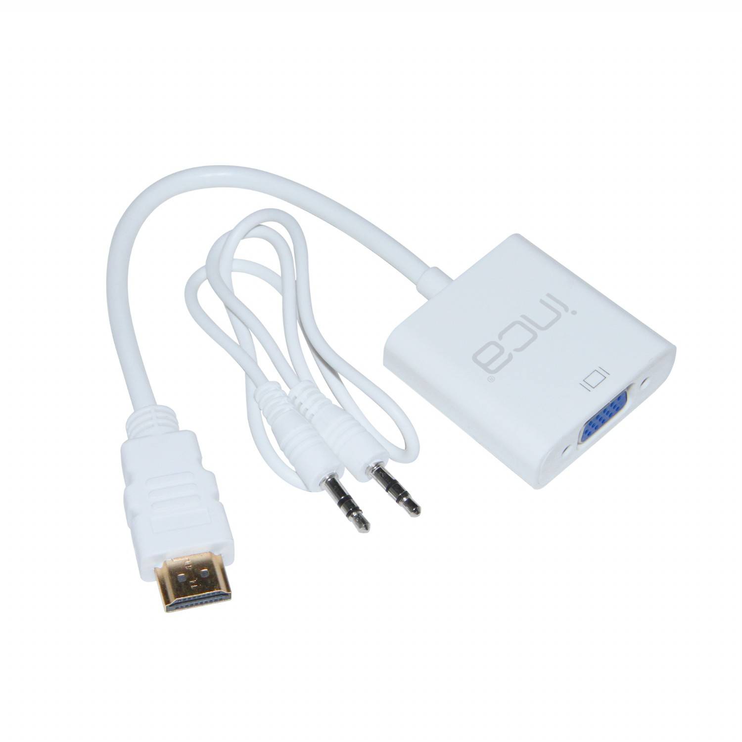 INCA Adapter HDMI->VGA +3.5mm AUX St/Bu FHD@ 60Hz 0.20m ws retail Multimedia-Technik HDMI-Adapter