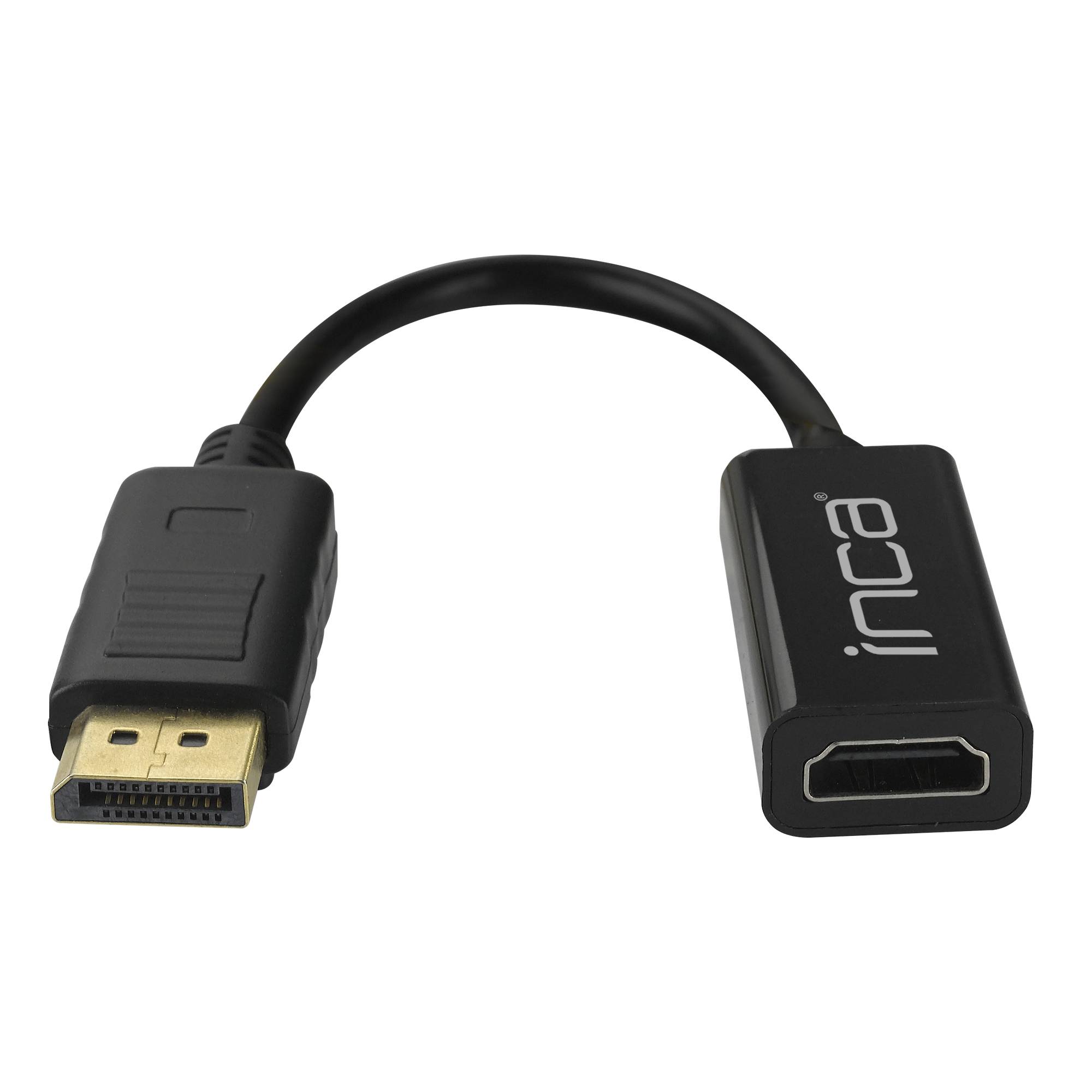 INCA Adapter DisplayPort->HDMI1.4 4K-UHD St/Bu 0.20m schwarz retail Multimedia-Technik