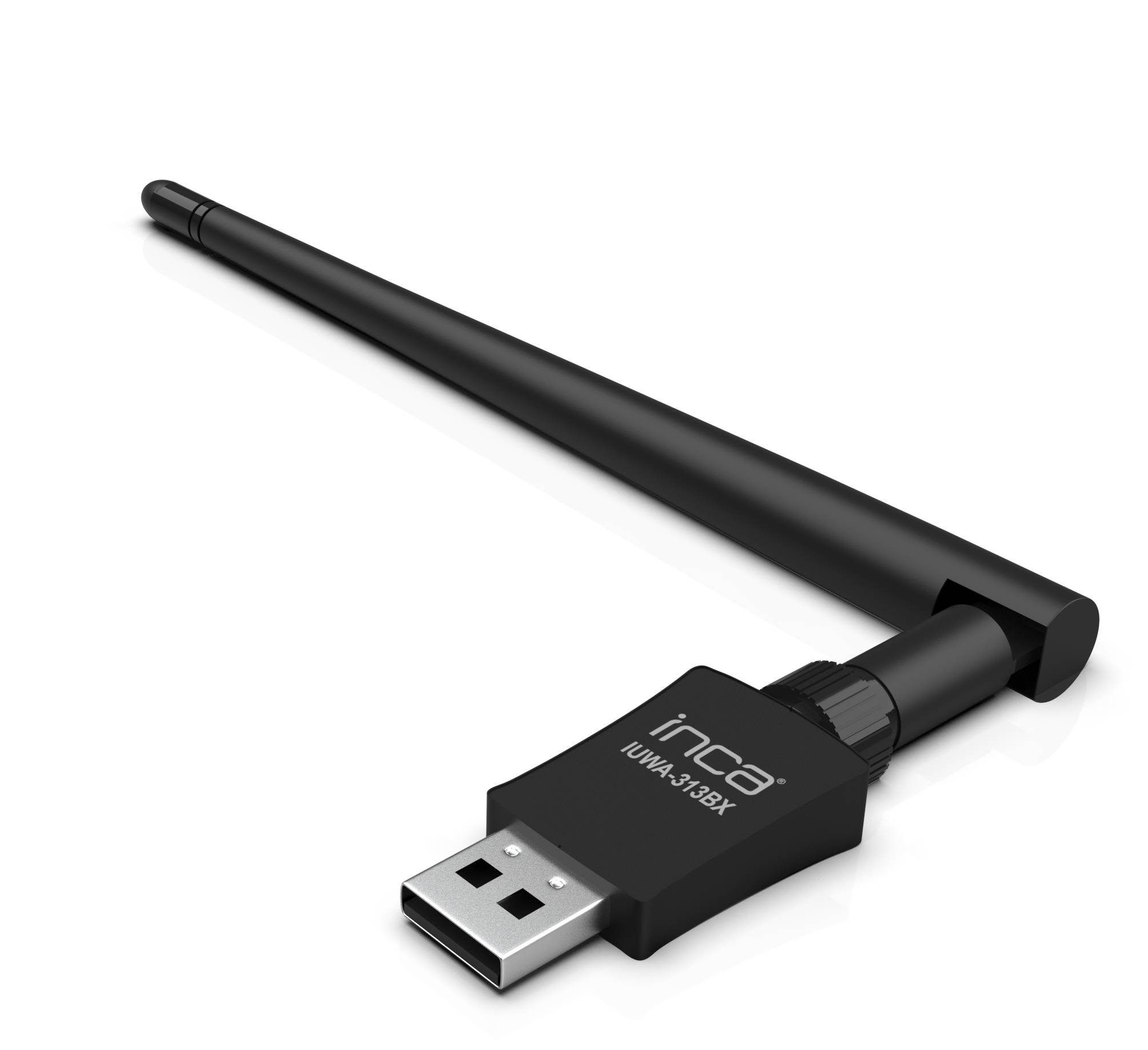 INCA WL-USB Adapter IUWA-313BX 5dBi, 2,4GHz, 300Mbps, WL-N retail Strom / Energie / Licht USB und Qi