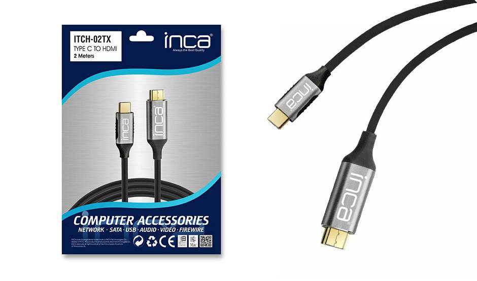 INCA USB Kabel ITCH-02TX Typ C > HDMI, 1.4, 4K30Hz, 2m retail Adapter / Konverter USB