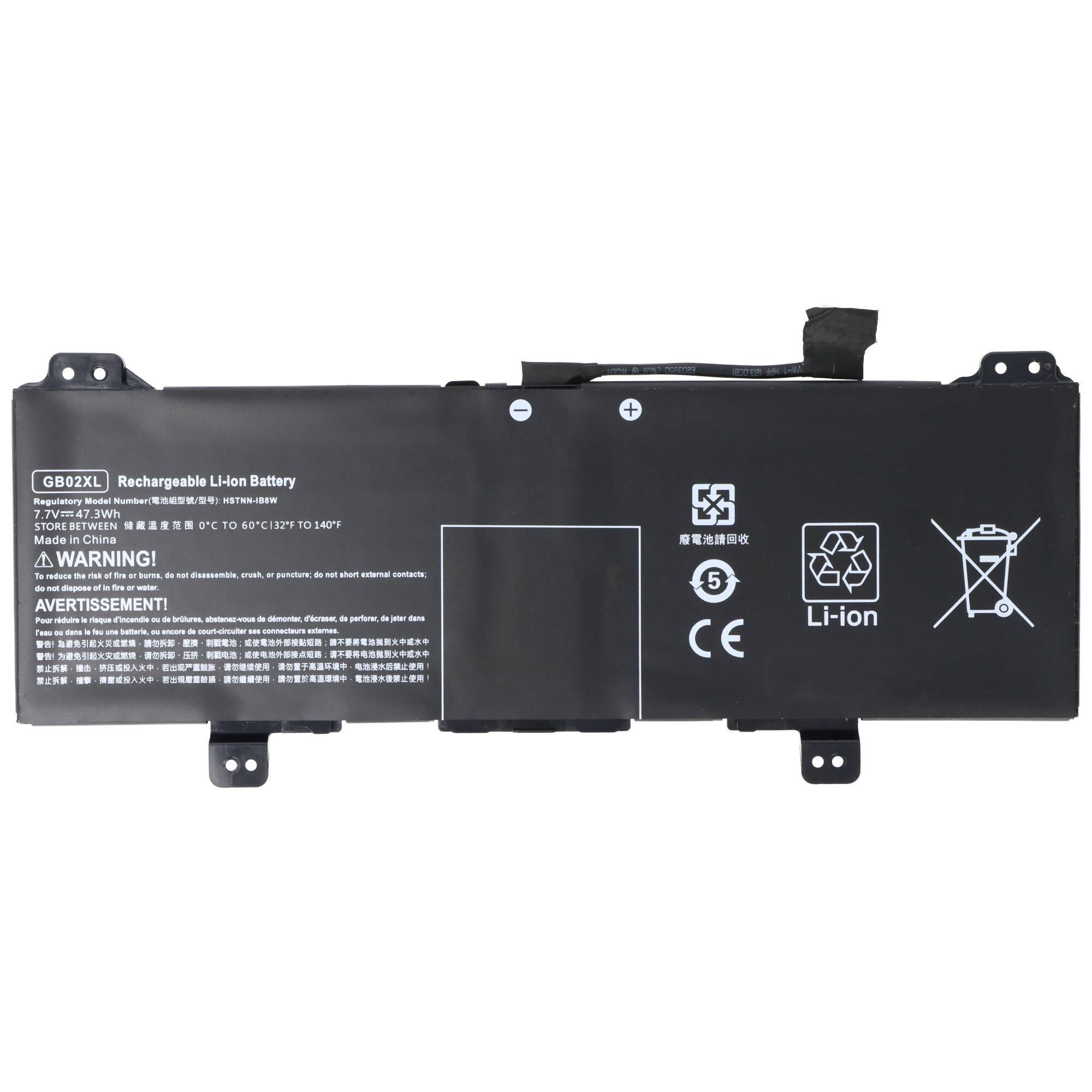 Akku passend für HP Chromebook x360 11 G6, Li-Polymer, 7,7V, 6140mAh, 47,3Wh