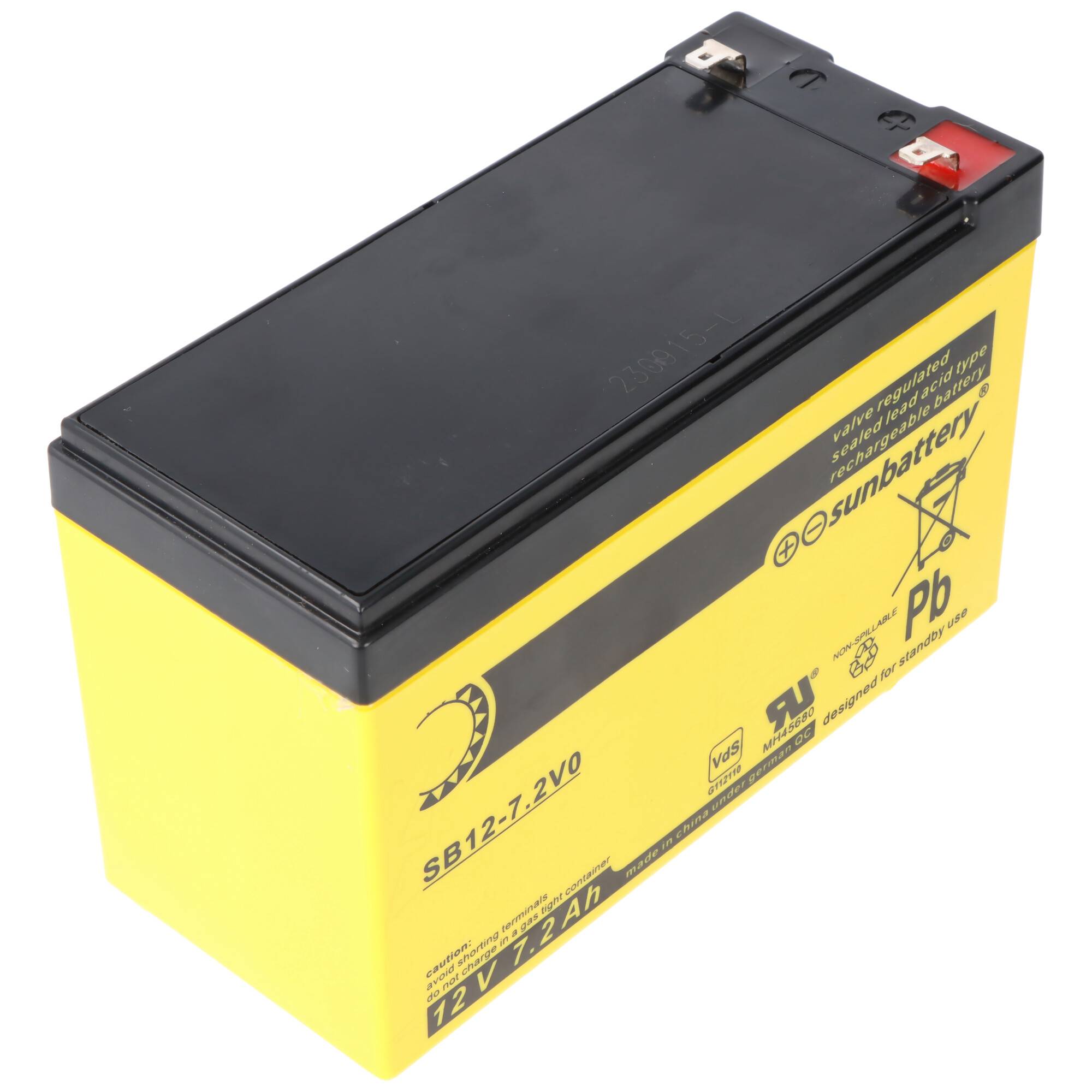 Sun Battery SB12-7.2V0 Akku, 12V 7,2Ah, 7.2-12L, AGM Bleiakku