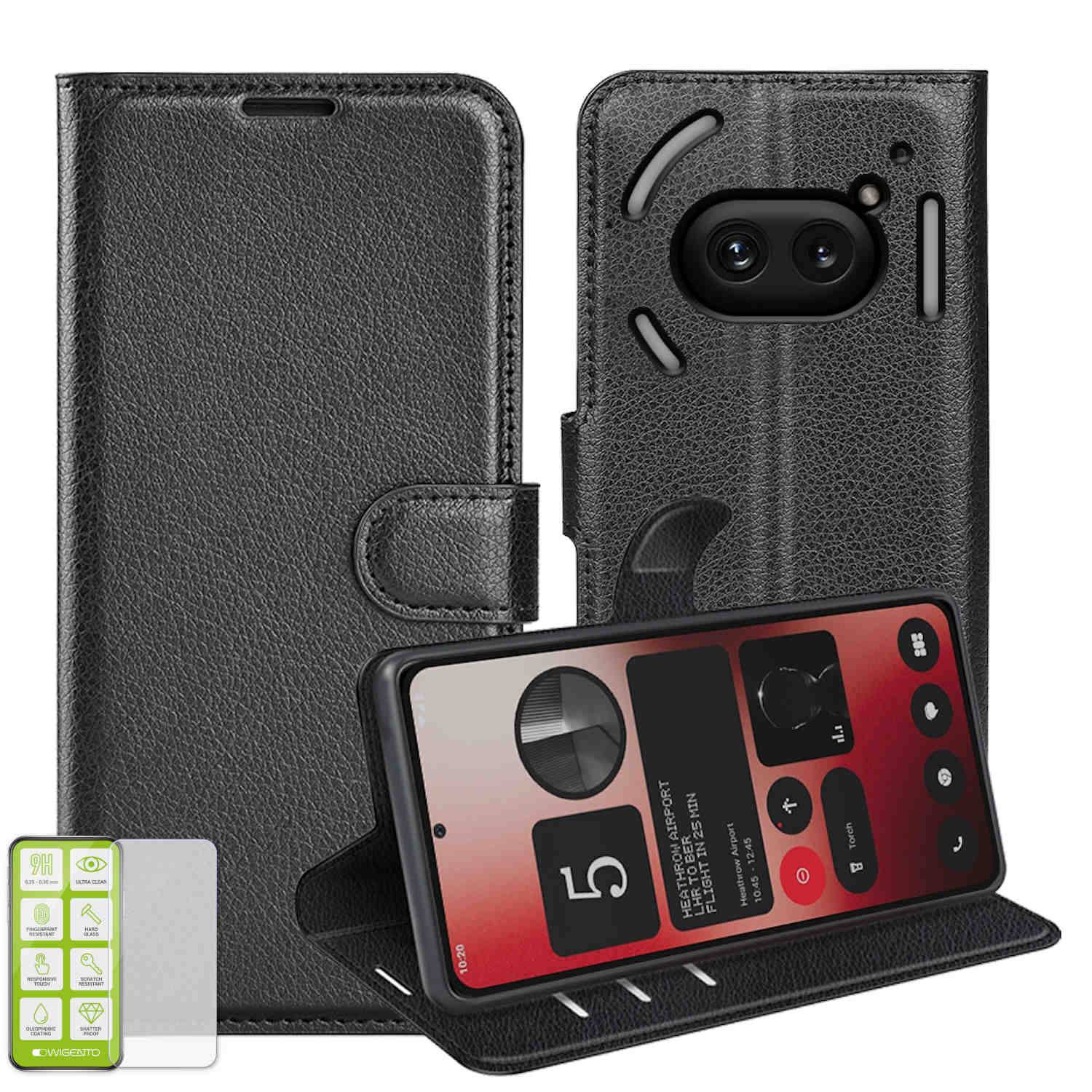 Für Nothing Phone 2a / Plus Kunst Leder Book Wallet Tasche + H9 Glas