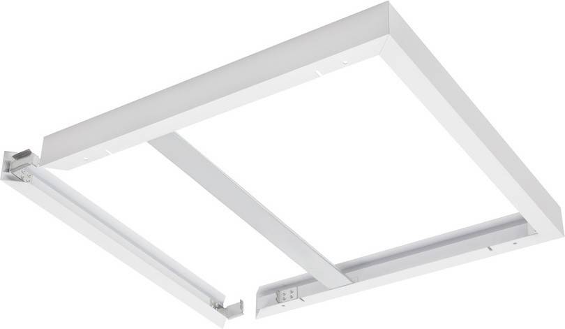 Eine rechteckige LED-Deckenleuchte mit schlankem weißen Rahmen und minimalistischem Design, geeignet für moderne Innenräume.