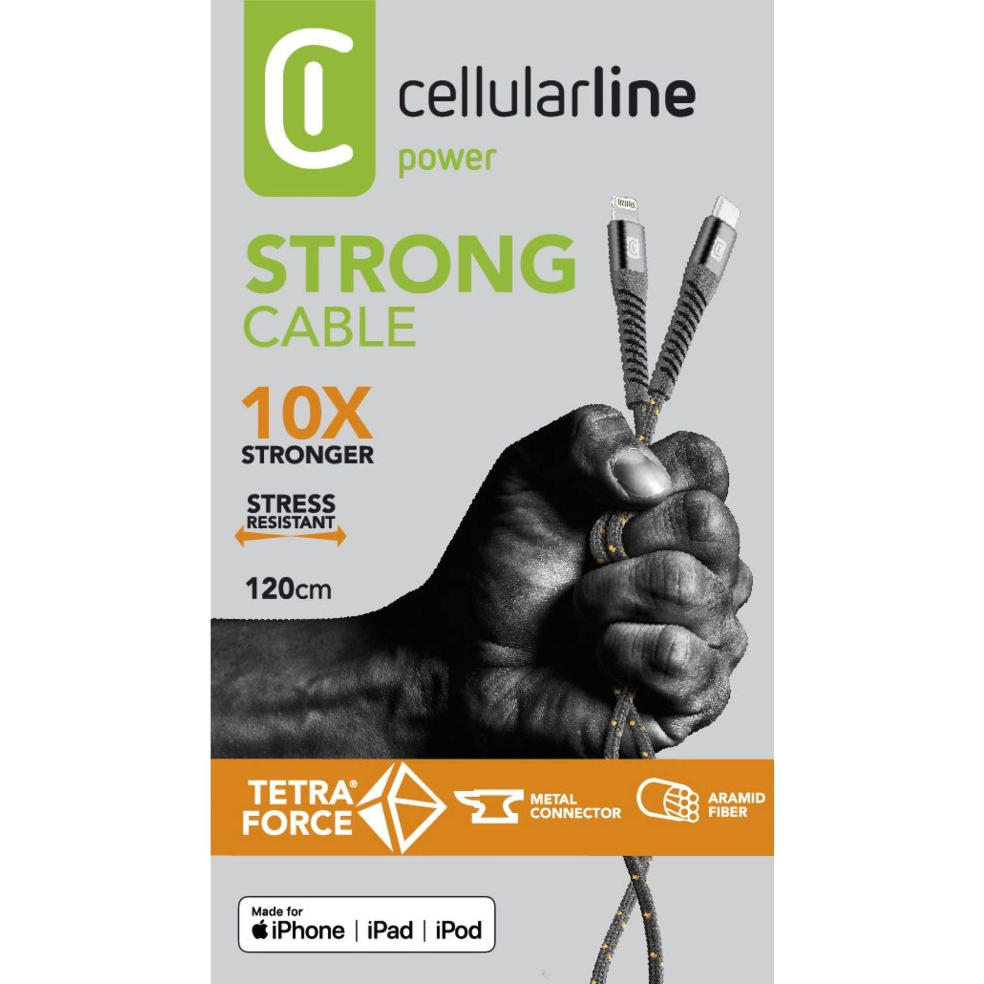 cellularline Kabel USB-C/Lightning TETRACABC2LMFI1MK 1,2m schwarz