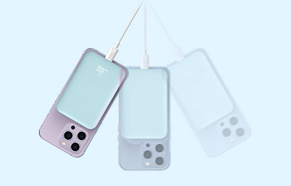 Powerbank Baseus Magnetic Mini 6000mAh, USB-C 20W MagSafe (blau)