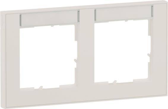 Legrand SEANO+, 2-fach Rahmen, horizontal, mit Beschriftungsfeld, Ultraweiss, 1 Stk.