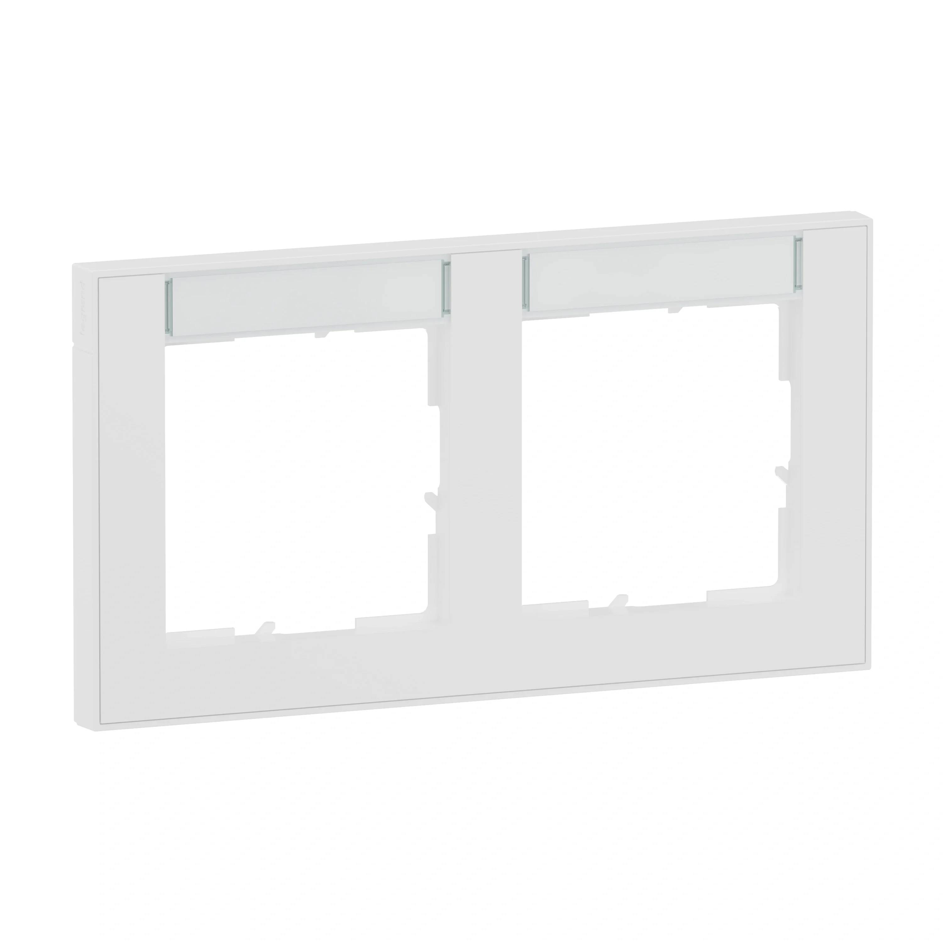 Legrand SEANO+, 2-fach Rahmen, horizontal, mit Beschriftungsfeld, Ultraweiss, 1 Stk.