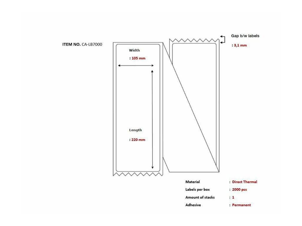 Capture Permanenter Klebstoff - perforiertweiß - 105 x 220 mm 2000 Etikett(en)