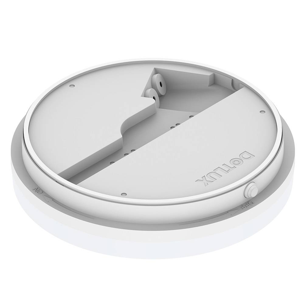 DOTLUX LED-Aufbauleuchte SURFACEexit Ø300x62 22W 3000/4000/5700K COLORselect weiß mit integriertem Akku