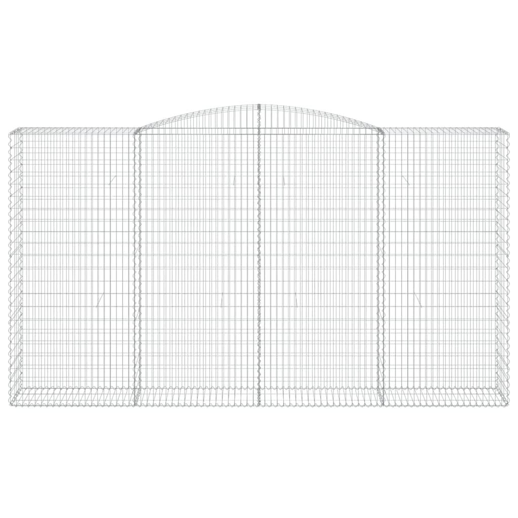 vidaXL Gabionen mit Hochbogen 7 Stk. 400x50x220/240cm Verzinktes Eisen