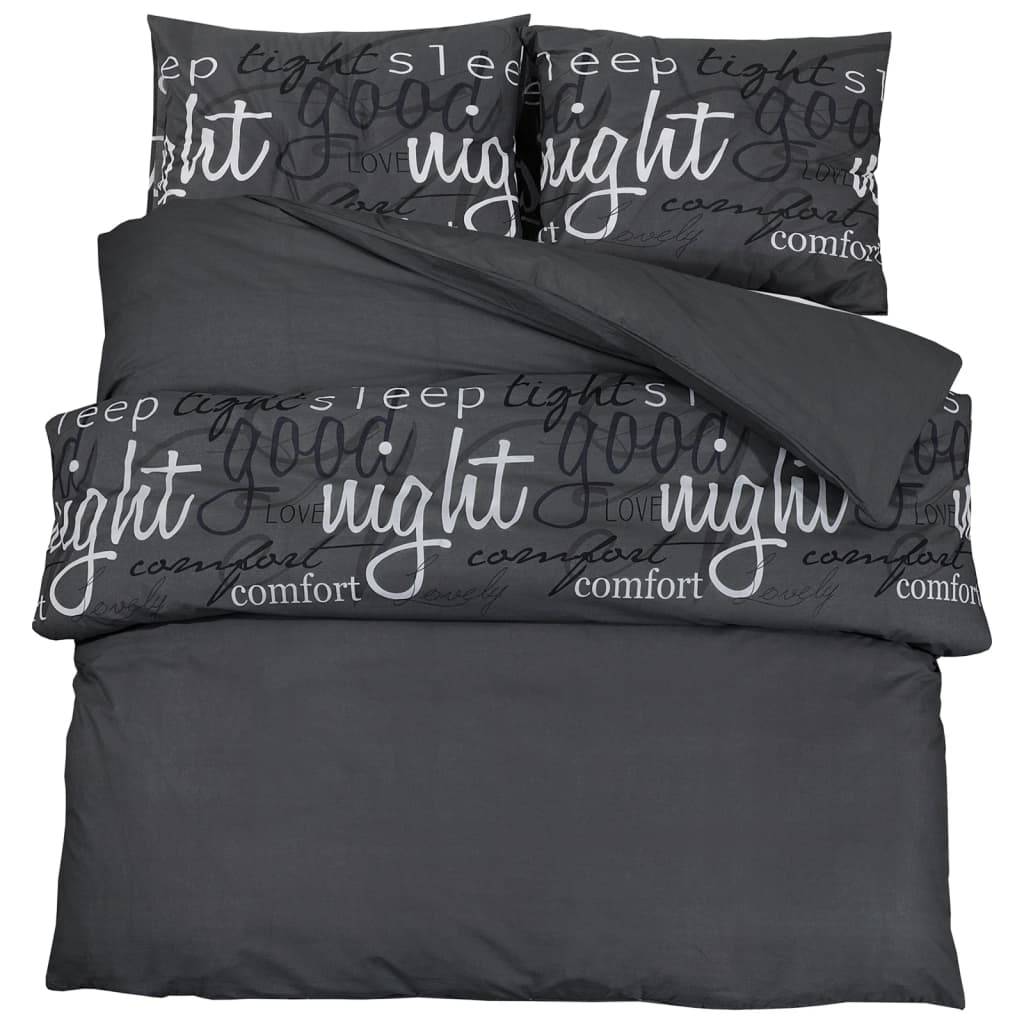 vidaXL Bettwäsche-Set Schwarz 140x200 cm Baumwolle