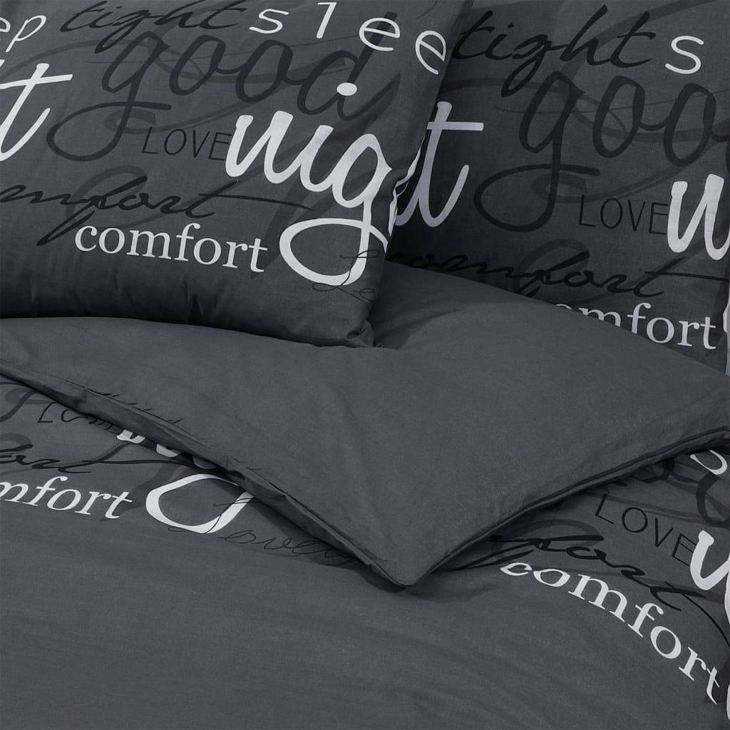 vidaXL Bettwäsche-Set Schwarz 140x200 cm Baumwolle