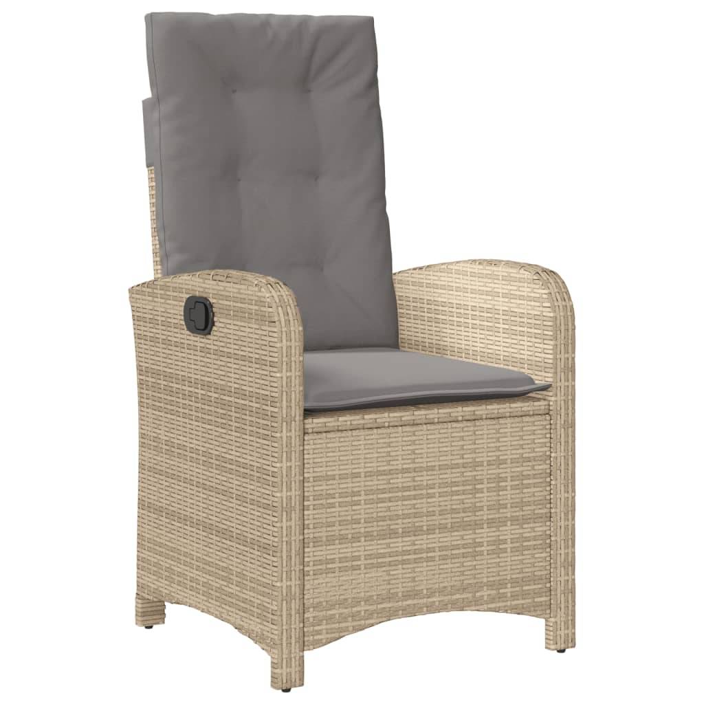 vidaXL 5-tlg. Garten-Essgruppe mit Kissen Beigemischung Poly Rattan