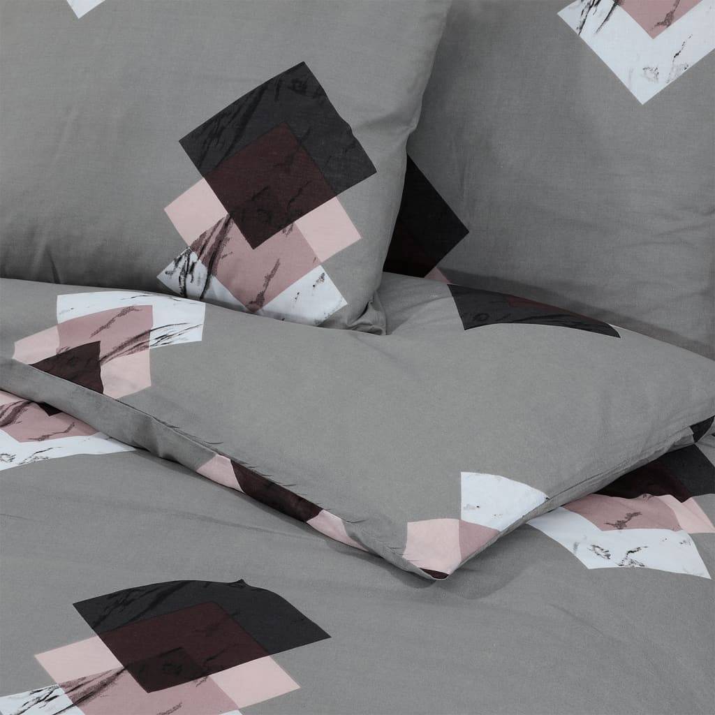 vidaXL Bettwäsche-Set Grau 140x200 cm Baumwolle