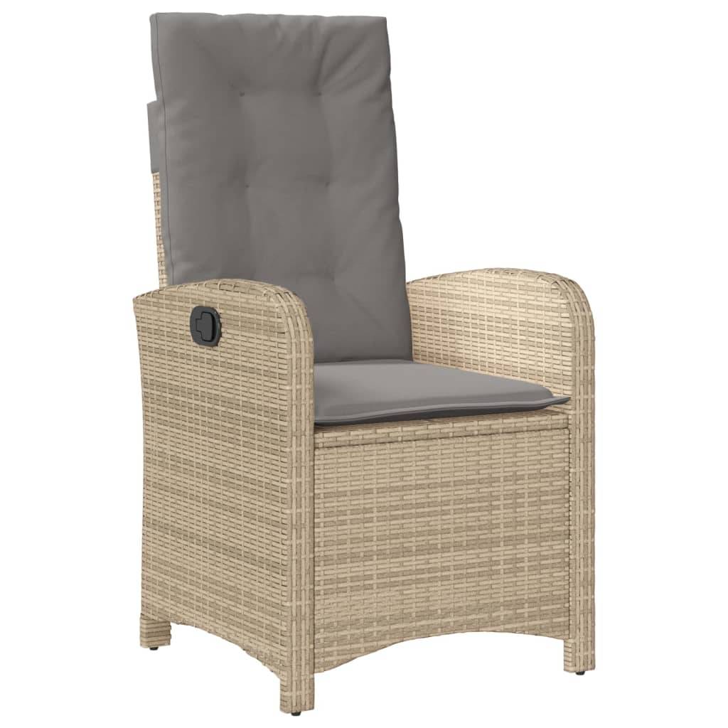 vidaXL 5-tlg. Garten-Essgruppe mit Kissen Beigemischung Poly Rattan