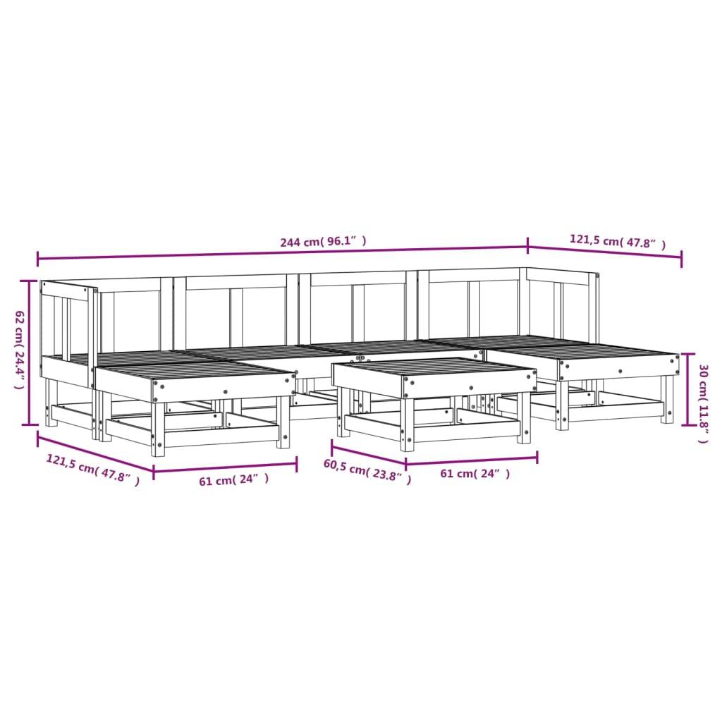 vidaXL 7-tlg. Garten-Lounge-Set Massivholz Douglasie