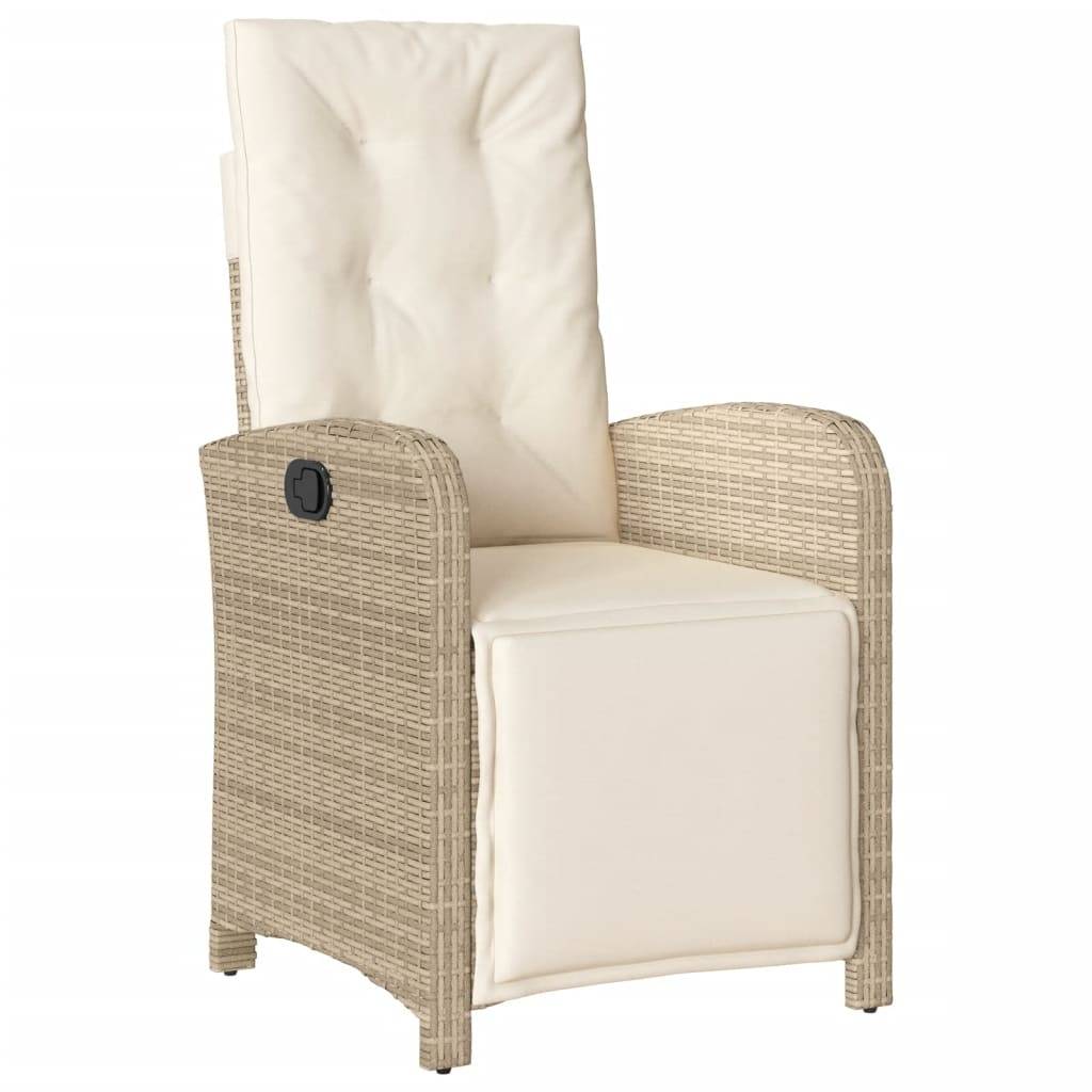 vidaXL 9-tlg. Garten-Essgruppe mit Kissen Beige Poly Rattan